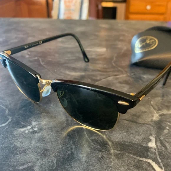 Ray-Ban 3016 Clubmaster Black Gold Tortoise Classics Sunglasses Black Gold - Picture 14 of 16